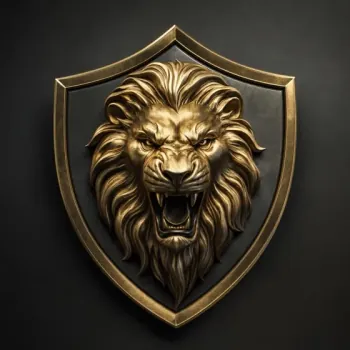 León para escudo, estilo 3d